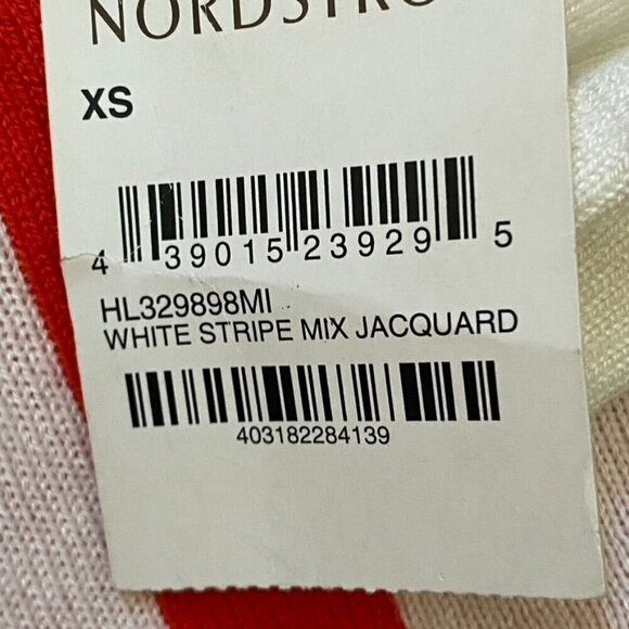Trouve Red White Mix Stripe Jacquard Sweater Size XS Relaxed NWT Holiday. B5 - Picture 7 of 9